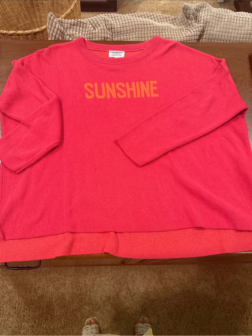 Women’s USA made Sunshine' Red Crewneck Sweater Top